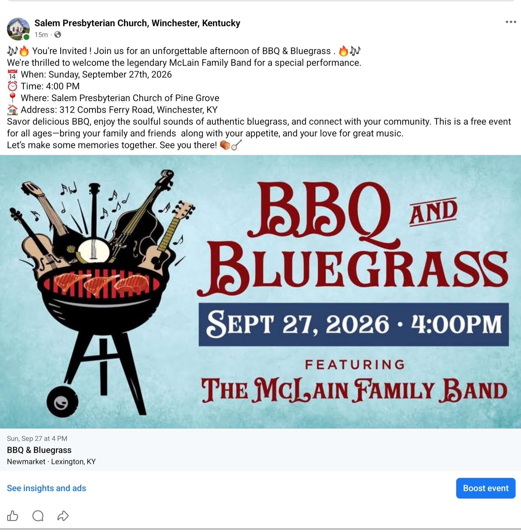 BBQ & Bluegrass featuring The McLain Family Band